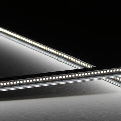 LED Lichtleiste tageslichtweiß | SET inkl. 24V Netzteil | klare Abdeckung Wunschlänge 126cm | 294x 2835 LEDs | 2585 Lumen | 23,3 Watt |