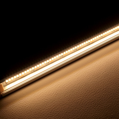 Constant Current LED Eck-Leiste "Corner" | klar warmweiß | CRI 90+ 24VDC 120° | Wunschlänge 23cm | 48x 2835 LEDs | 384 Lumen | 3,8 Watt | nur Eingangskabel (Ausgang geschlossen)