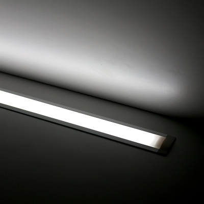 Constant Current LED Einbau-Leiste "Inside" | diffus tageslichtweiß | CRI 90+ 24VDC 120° | Wunschlänge 23cm | 48x 2835 LEDs | 422 Lumen | 3,8 Watt | nur Eingangskabel (Ausgang geschlossen)