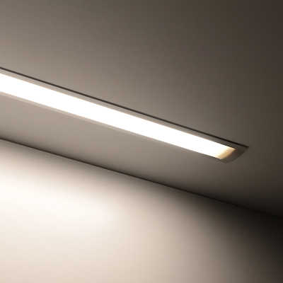 COB LED Einbau-Leiste "Inside" | diffus neutralweiß | CRI 90+ 24VDC 180° | Wunschlänge 94cm | 480x COB LEDs | 1295 Lumen | 13,6 Watt | Ein- und Ausgangskabel ( zum Verbinden mehrerer LED-Leisten )