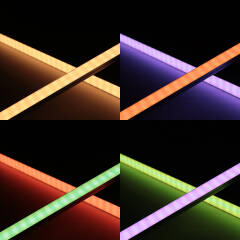 RGBW LED Leisten Komplettset | diffus | Farbwechsel & warmweiß | incl. 24V Netzteil und Controller & Fernbedienung Wunschlänge 23cm | 14x RGB LEDs & 28x warmweiße LEDs | 7 Watt gesamt |