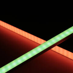 RGBW LED Leisten Komplettset | diffus | Farbwechsel & warmweiß | incl. 24V Netzteil und Controller & Fernbedienung Wunschlänge 23cm | 14x RGB LEDs & 28x warmweiße LEDs | 7 Watt gesamt |