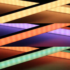 RGBW LED Leisten Komplettset | diffus | Farbwechsel & warmweiß | incl. 24V Netzteil und Controller & Fernbedienung Wunschlänge 23cm | 14x RGB LEDs & 28x warmweiße LEDs | 7 Watt gesamt |