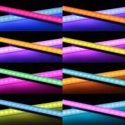 RGBW LED Leisten Komplettset | diffus | Farbwechsel & warmweiß | incl. 24V Netzteil und Controller & Fernbedienung Wunschlänge 23cm | 14x RGB LEDs & 28x warmweiße LEDs | 7 Watt gesamt |