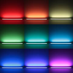 RGBW LED Leisten Komplettset | diffus | Farbwechsel & warmweiß | incl. 24V Netzteil und Controller & Fernbedienung Wunschlänge 53cm | 35x RGB LEDs & 70x warmweiße LEDs | 16 Watt gesamt |