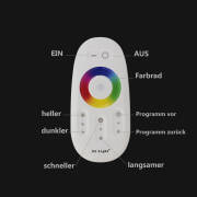 RGBW LED Leisten Komplettset | diffus | Farbwechsel & warmweiß | incl. 24V Netzteil und Controller & Fernbedienung Wunschlänge 103cm | 70x RGB LEDs & 140x warmweiße LEDs | 33 Watt gesamt |