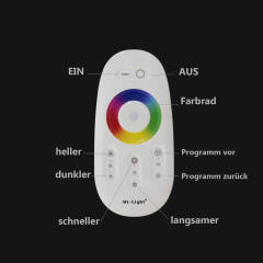 RGBW LED Leisten Komplettset | diffus | Farbwechsel & warmweiß | incl. 24V Netzteil und Controller & Fernbedienung Wunschlänge 123cm | 84x RGB LEDs & 168x warmweiße LEDs | 39 Watt gesamt |