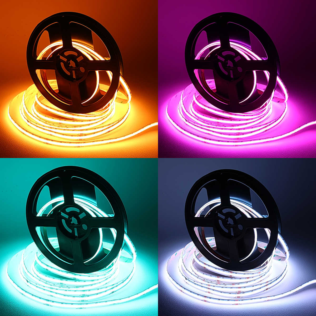 COB LED RGB Streifen | 840 LEDs - 690 Lumen - 15.8 Watt je Meter | 180° 24V DC |