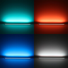 RGB LED COB Lichtleiste Farbwechsel SlimLine – klar – 840x COB RGB LEDs – 690 Lumen – 15,8 W je Meter – 180° 24V DC