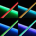 RGB LED COB Lichtleiste Farbwechsel "SlimLine" | klar | 840x COB RGB LEDs - 690 Lumen - 15,8 Watt je Meter | 180° 24V DC |