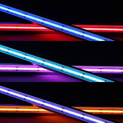 COB RGB LED Eckleiste Corner – transparent – 840x COB RGB LEDs – 690 Lumen – 15,8 W je Meter – 180° 24V DC