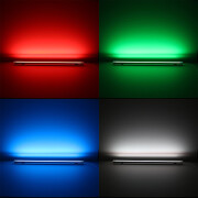 COB RGB LED Eckleiste Corner – transparent – 840x COB RGB LEDs – 690 Lumen – 15,8 W je Meter – 180° 24V DC