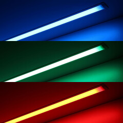COB RGB LED Einbauleuchte linear Inside – diffus – 840x COB RGB LEDs – 690 Lumen – 15,8 W je Meter – 180° 24V DC