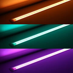 COB RGB LED Einbauleuchte linear Inside – klar – 840x COB RGB LEDs – 690 Lumen – 15,8 W je Meter – 180° 24V DC
