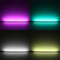 COB RGB LED Einbauleuchte linear Inside – klar – 840x COB RGB LEDs – 690 Lumen – 15,8 W je Meter – 180° 24V DC