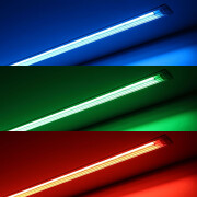 COB RGB LED Einbauleuchte linear Inside – klar – 840x COB RGB LEDs – 690 Lumen – 15,8 W je Meter – 180° 24V DC