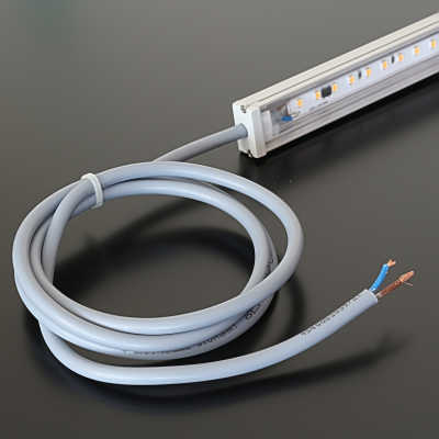 230V LED Leiste flach & dimmbar | 120x 2835 LEDs - 16 Watt - 1840 Lumen je Meter | klar | tageslichtweiß 6300K 120° IP54 |
