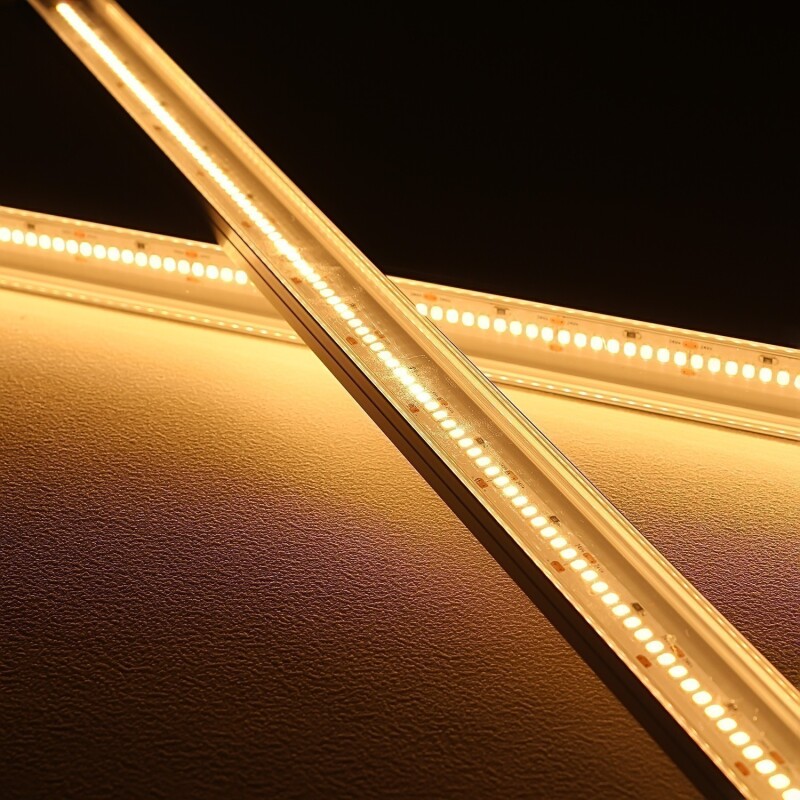 LED-Leiste Slim-Line max transparent mit 24V High-Performance LED-Streifen 240 × 2835 LEDs 19 W/m 2878 lm/m – warmweiß 2700 K