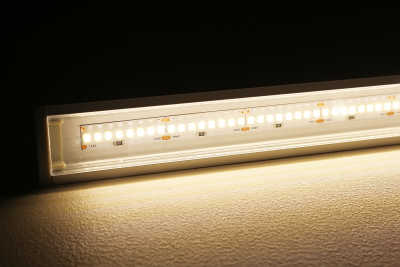 Einbau LED Lichtleiste "Inside max" transparent | mit 24V High-Performance LED-Streifen 240x 2835 LEDs 21W/m 3090 lm/m | neutralweiß 4000K |