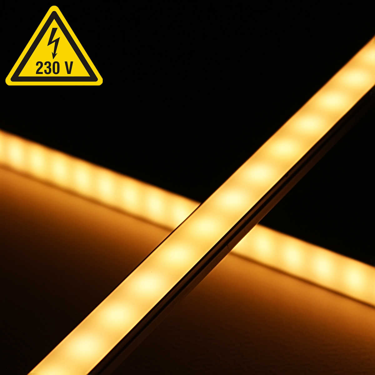 230V LED Leiste warmweiß für Innen | dimmbar diffus | 2700K 120° IP20 | Fertigung in Wunschlänge 72cm | 84x 2835 LEDs | 1176 Lumen | 11 Watt |
