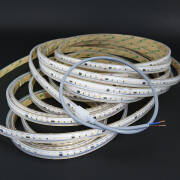 wasserdichter (IP65) 230V LED-Streifen | tageslichtweiß 6300K 120° CRI85 | Maßanfertigung in Länge 11,9m | 1428x 2835 LEDs | 21896 Lumen | 194 Watt |