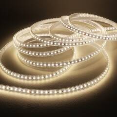 wasserdichter (IP65) 230V LED-Streifen | neutralweiß 4100K 120° CRI83 | Maßanfertigung in Länge 3,2m | 384x 2835 LEDs | 5888 Lumen | 52 Watt |