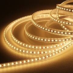wasserdichter (IP65) 230V LED-Streifen | warmweiß 2700K 120° CRI82 | Maßanfertigung in Länge 2m | 240x 2835 LEDs | 3360 Lumen | 33 Watt |