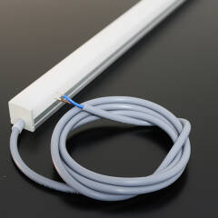 230V LED-Lichtleiste "Edgy-Line" dimmbar IP65 | neutralweiß 4100K diffus | 120° CRI83 | Maßanfertigung in Länge 22cm | 24x 2835 LEDs | 368 Lumen | 3 Watt |
