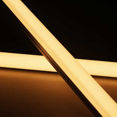 CCT LED Lichtleiste  "Edgy-Line" | diffus  | Dualweiß | CRI 90+ 24VDC 120° | Maßanfertigung in Länge 73cm | 49x weiße 5630 LEDs & 49x warmweiße 5630 LEDs | 2x 11,2 Watt | nur Eingangskabel  (Ausgang geschlossen)
