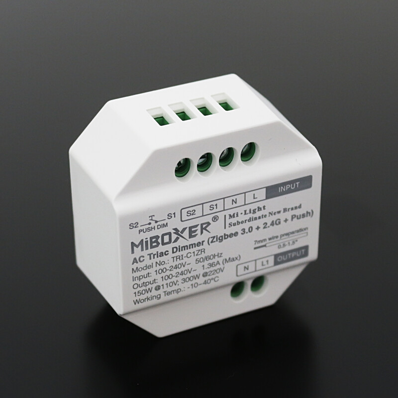 230V AC Triac LED-Dimmer Funk&PushDIM bis 300Watt mit ZigBee 3.0