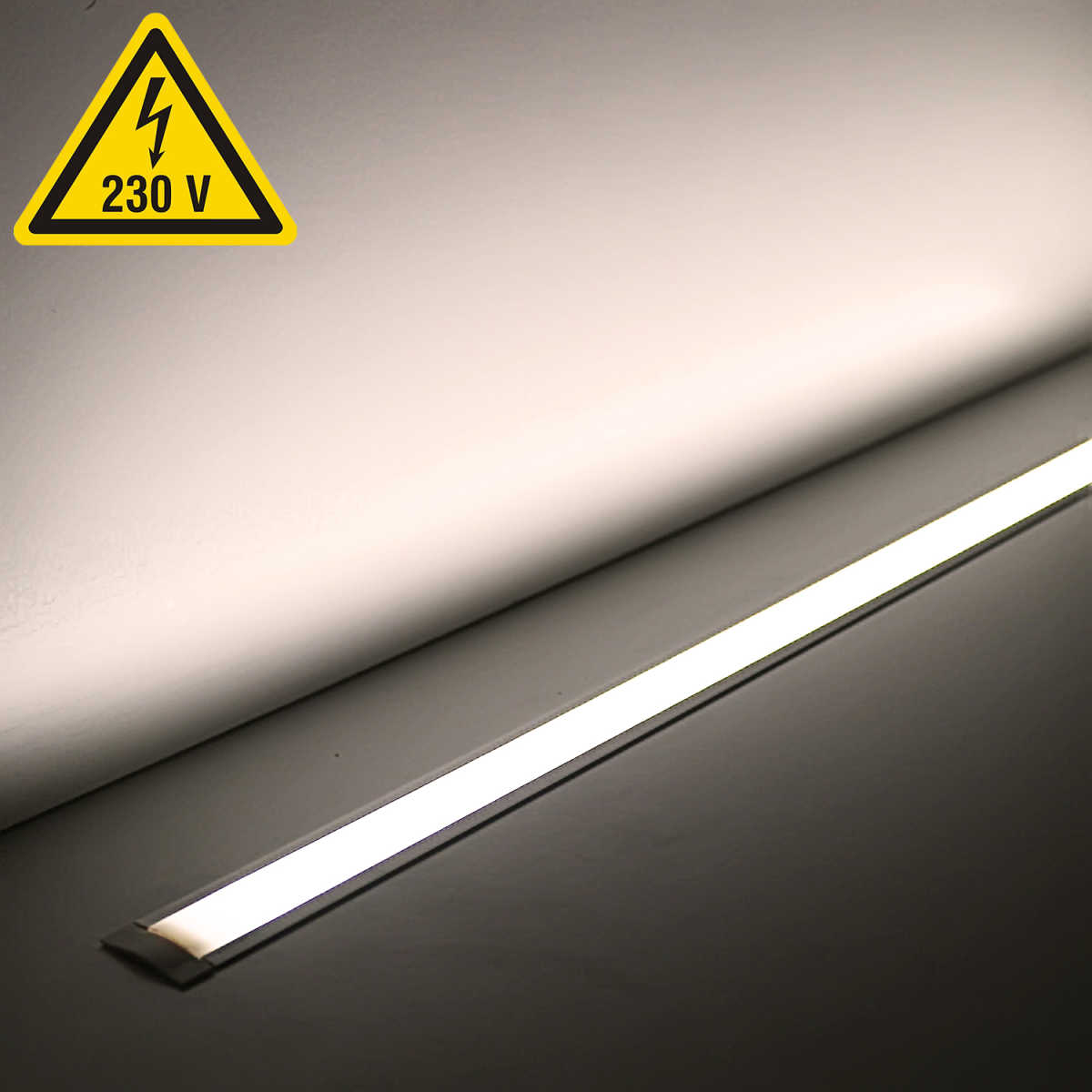 230V LED Einbauleuchte dimmbar für Innen | 120x 2835 LEDs - 16 Watt - 1840 Lumen je Meter | diffus | neutralweiß 4100K 120° IP20 |