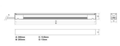 20cm KLICK LED Leisten Modul | warmweiß diffus 3W 190Lm DC24V CRI Ra>90 120°