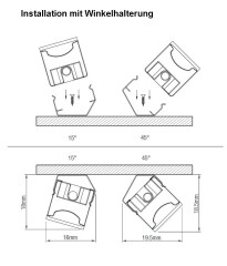 15° / 45° Winkelhalterung zum Schrauben – nur für KLICK LED System