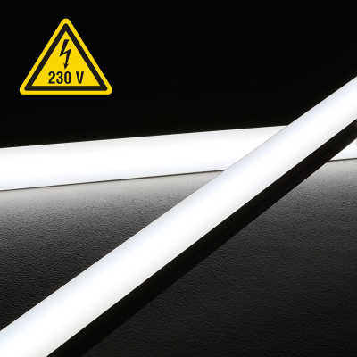 LED-Lichtleiste 230V "Slim-Line max" wasserdicht (IP65) 120x 2835 LEDs 16,3W tageslichtweiß 6300K 1840lm CRI85
