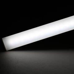 LED-Lichtleiste 230V "Slim-Line max" wasserdicht (IP65) tageslichtweiß 6300K CRI85 | Fertigung in Wunschlänge 23cm | 24x 2835 LEDs | 368 Lumen | 3 Watt |