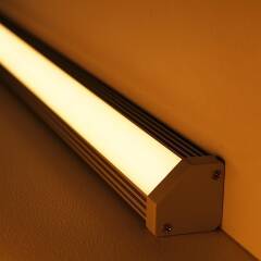 230V LED Eck Leiste 230V "strong Edge" wasserdicht (IP54) warmweiß 2700K CRI82 | Fertigung in Wunschlänge 23cm | 24x 2835 LEDs | 336 Lumen | 3 Watt |