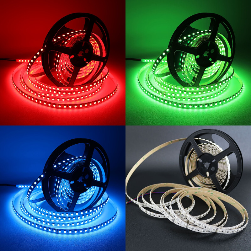 flexibler RGB LED-Leuchtstreifen – 96 × 5050 RGB LEDs – 680 Lumen – 19 W je Meter – 120° 24V DC