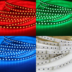 flexibler RGB LED-Leuchtstreifen – 96 × 5050 RGB LEDs – 680 Lumen – 19 W je Meter – 120° 24V DC