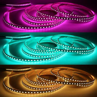 flexibler RGB LED-Leuchtstreifen | 96x 5050 RGB LEDs - 680 Lumen - 19 Watt je Meter | 120° 24V DC |
