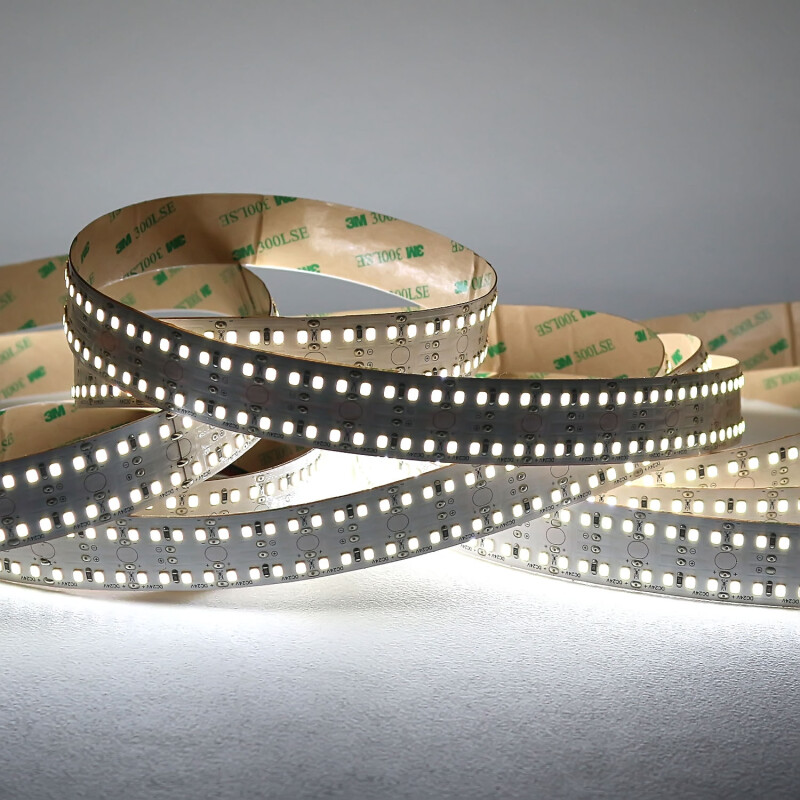 High-End Twin-Line LED Leuchtstreifen – 320 × 2835 LEDs – 31 W – 5440 lm/m – tageslichtweiß 6100 K – CRI 80+ 24V DC 120°