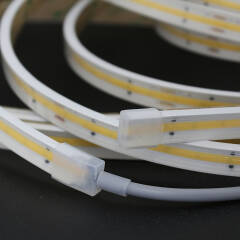 230V COB LED-Streifen | IP65 wasserdicht dimmbar | neutralweiß 4000K CRI92 180° | Maßanfertigung in Länge 10cm | 48x COB LEDs | 116 Lumen | 1 Watt |