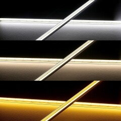 COB LED-Leiste Slim-Line – transparent – RGB Farbwechsel, CCT dualweiß, dimmbar – 18.6 W – 1258 lm/m – 180° 24V DC CRI 95RA