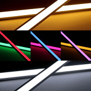 COB LED 45 Grad Eckleiste Corner – diffus – RGB Farbwechsel, CCT einstellbare Farbtemperatur – 18.6 W – 1258 lm/m – 180° 24V DC CRI 95RA