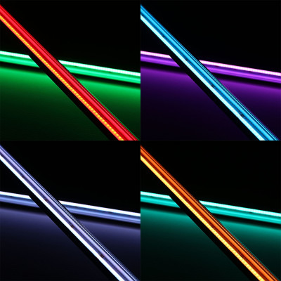 COB LED 45° Eckleiste "Corner" | transparent | RGB Farbwechsel, CCT einstellbare Farbtemperatur | 18.6 Watt - 1258 Lumen je Meter | 180° 24V DC CRI 95RA |