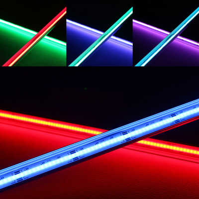 RGBCCT COB LED-Lichtleiste "Out-Line" IP54 wasserdicht | transparent | CCT dualweiß und RGB Farbwechsel | 18.6 Watt - 1258 Lumen je Meter | 180° 24V DC CRI 95RA |