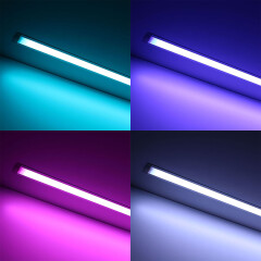 COB RGB+CCT Einbau LED-Leiste Wet-Line IP54 wasserdicht – diffus – RGB mehrfarbig, weiß und warmweiß einstellbar – 18.6 W – 1258 lm/m – 180° 24V DC CRI 95RA
