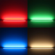 COB RGB+CCT Einbau LED-Leiste Wet-Line IP54 wasserdicht – diffus – RGB mehrfarbig, weiß und warmweiß einstellbar – 18.6 W – 1258 lm/m – 180° 24V DC CRI 95RA