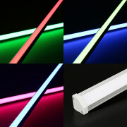 COB RGB CCT LED Eckleiste strong Edge diffus wasserdicht (IP54) – 840 LEDs – 1258 Lumen – 18.6 W je Meter – 24V DC