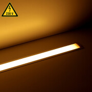 Einbauleuchte WET-LINE 230VAC COB LED wasserdicht (IP54) dimmbar diffus CRI90 – warmweiß 2700 K – 480x LEDs 12,2 W 1087 lm/m