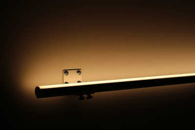 COB LED Wandleuchte "ROUND" mit Wandhalterungen dimmbar diffus  | 528x LED Chips | 15 Watt - 1200 Lumen je Meter | warmweiß 2700K | CRI 90+ 24VDC 180° |